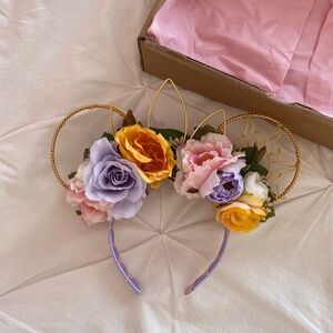 Handmade Disney Floral Rapunzel Light Up Ears